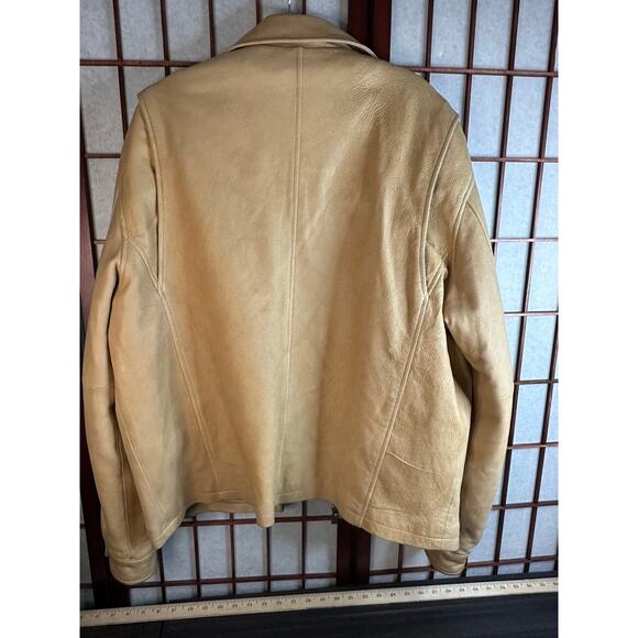 Vintage Wilson's leather Men's large tan leather bomber/70's jacket with liner - Picture 8 of 10